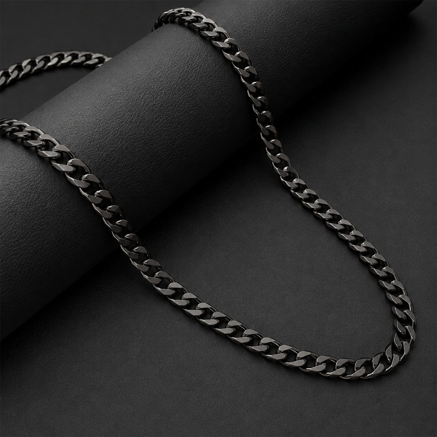 Black Cuban Interlink Stainless Steel Chain for Men & Women