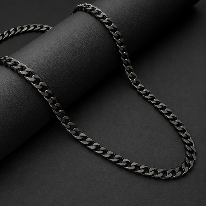 Black Cuban Interlink Stainless Steel Chain for Men & Women