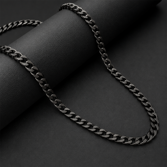Black Cuban Interlink Stainless Steel Chain for Men & Women