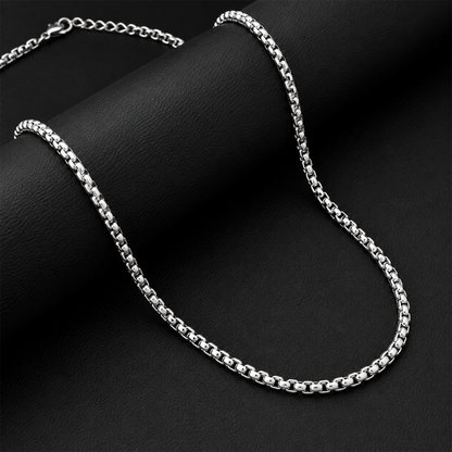 Stylish Twisted Box Link Design Stainless Steel Chain For Men & Women