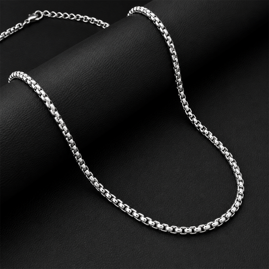 Stylish Twisted Box Link Design Stainless Steel Chain For Men & Women