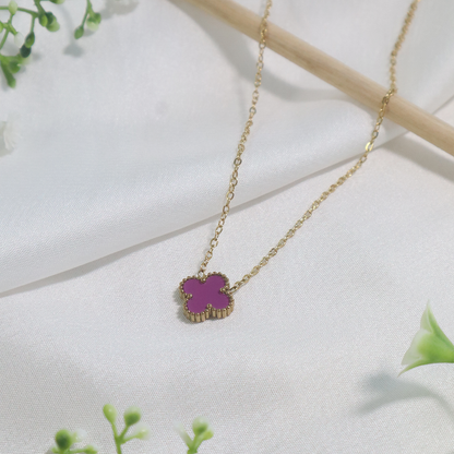 Enamel Clover Pendant Necklace ( Anti-Tarnish )
