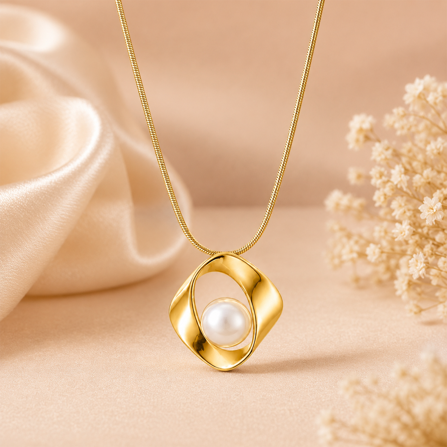Nest White Pearl Pendant for Girls & Women's