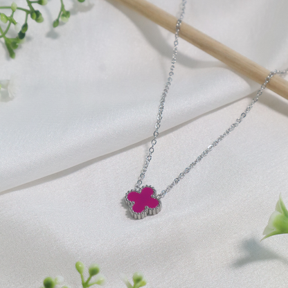 Enamel Clover Pendant Necklace ( Anti-Tarnish )