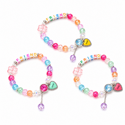 Colorful Heart Charm Friendship Day Bracelets for Kids, Boys & Girls
