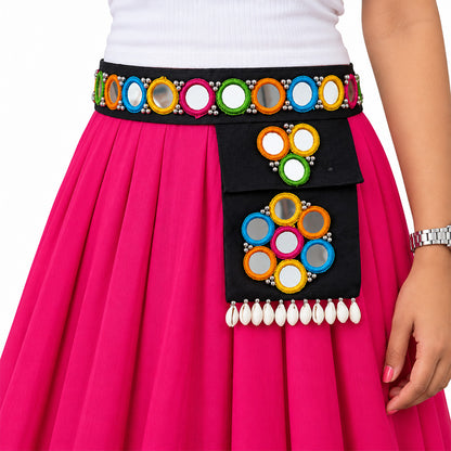 Handcrafted Traditional Gujarati Kutchi Mirror-Work Waist Belt