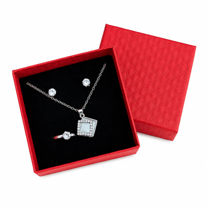 Elegant Square Pendant Jewellery Set for Women & Girls