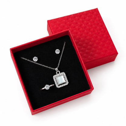 3-Piece Cubic Zirconia Jewelry Set for Women & Girls