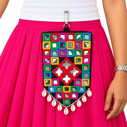 Handcrafted Kutchi Mirror Work Mobile Pouch