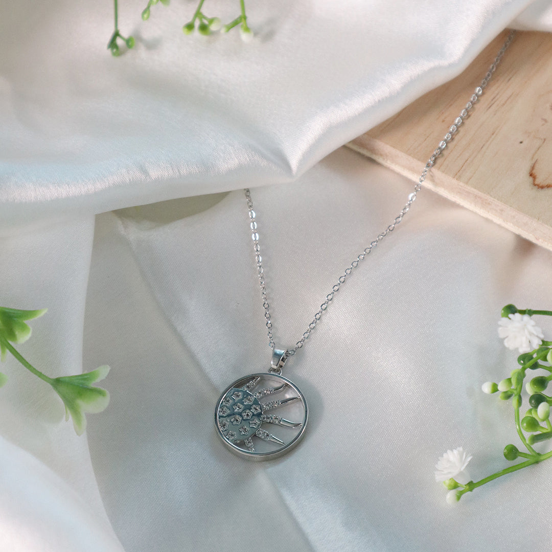 Silver Sterling Sun Pendant Necklace (Anti Tarnish)