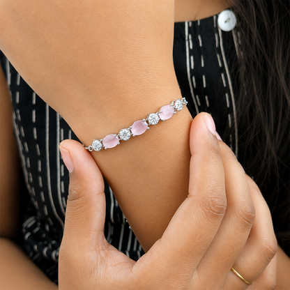 CZ Stone Adjustable bolo clasp Chain Bracelet for Girls & Women's