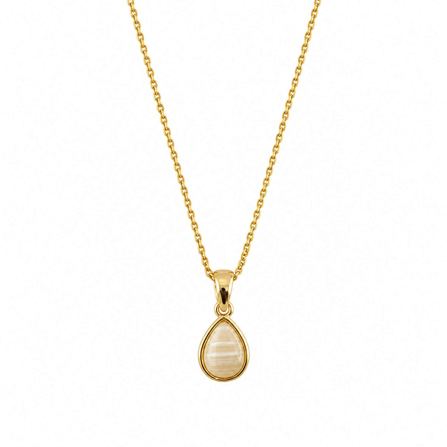 Pearl Bazel Pendant Necklace With Chain for Women & Girls
