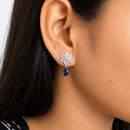 Trendy Elara Teardrop Floral Stud Earrings for Girls & Women's