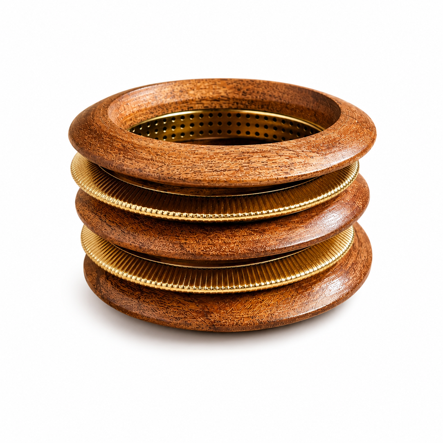 Fusion Brown & Gold-Toned Ethnic Bangle Set for Girls & Women's