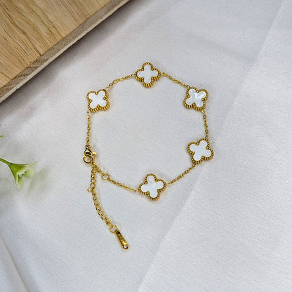 Gold Plated Floral Combo Set with Necklace, Earrings, Ring & Bracelet