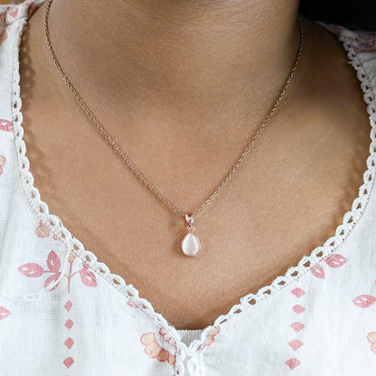 Pearl Bazel Pendant Necklace With Chain for Women & Girls