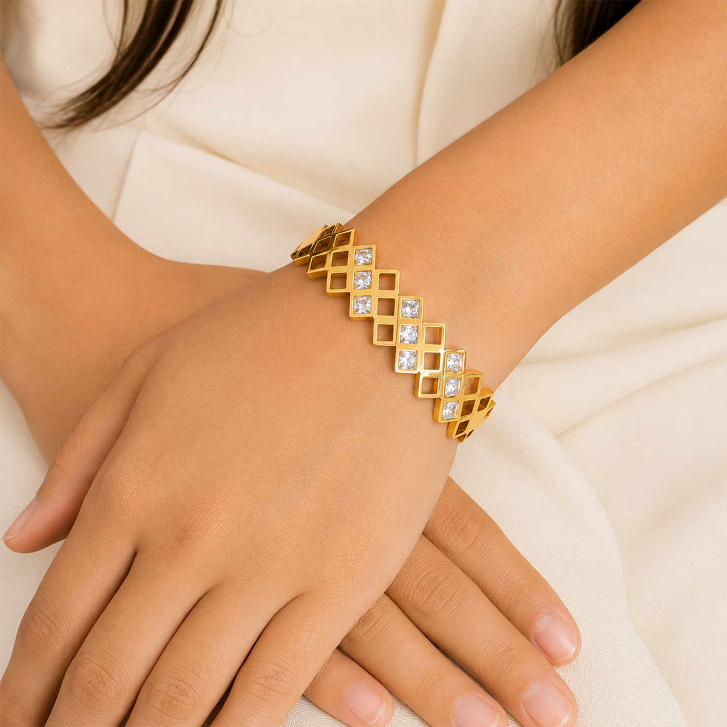 Statement Galaxy Design AD Stone Bracelet for Girls & Women
