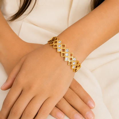 Statement Galaxy Design AD Stone Bracelet for Girls & Women