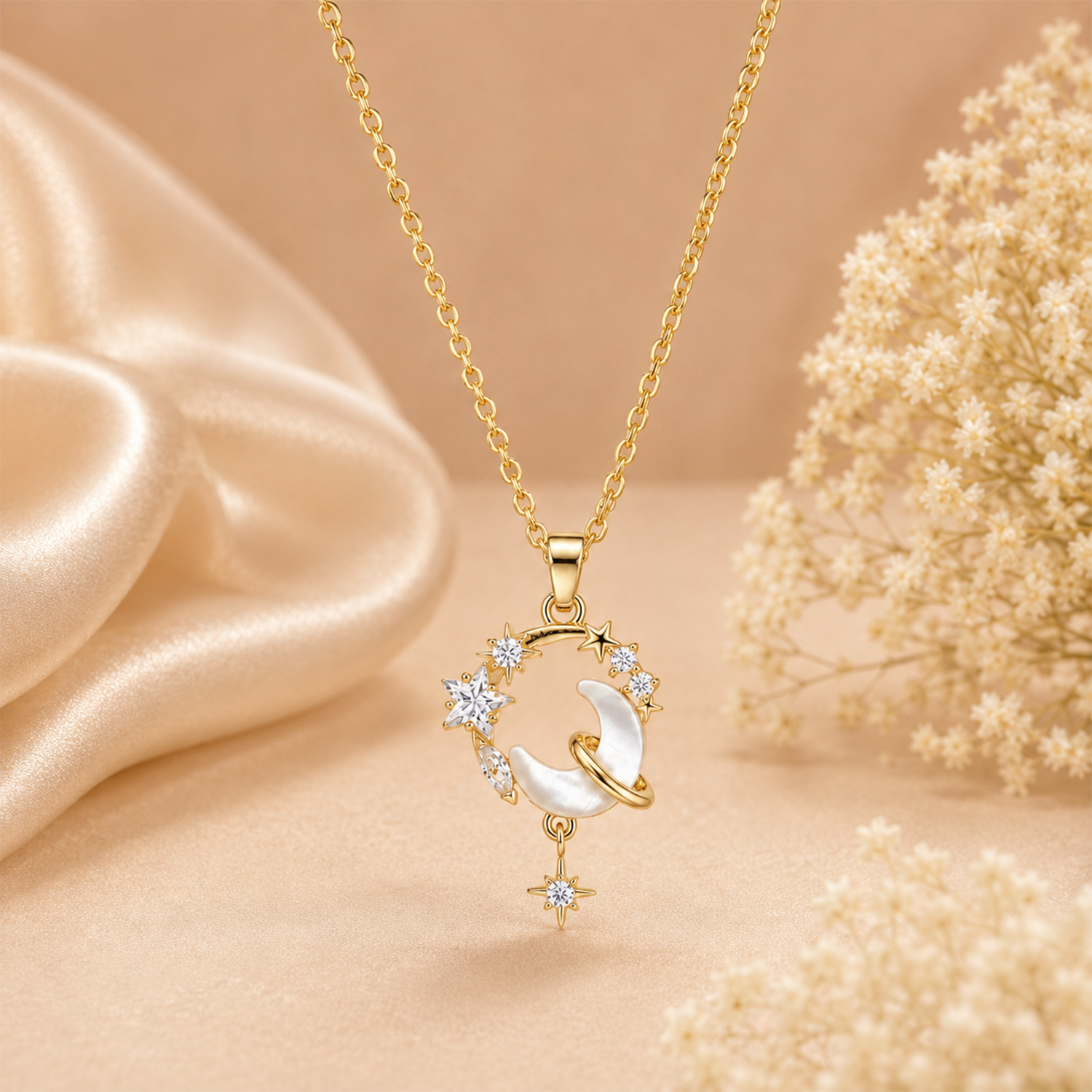 Twinkle Star & Luminous Moon Pendant for Girls & Women's