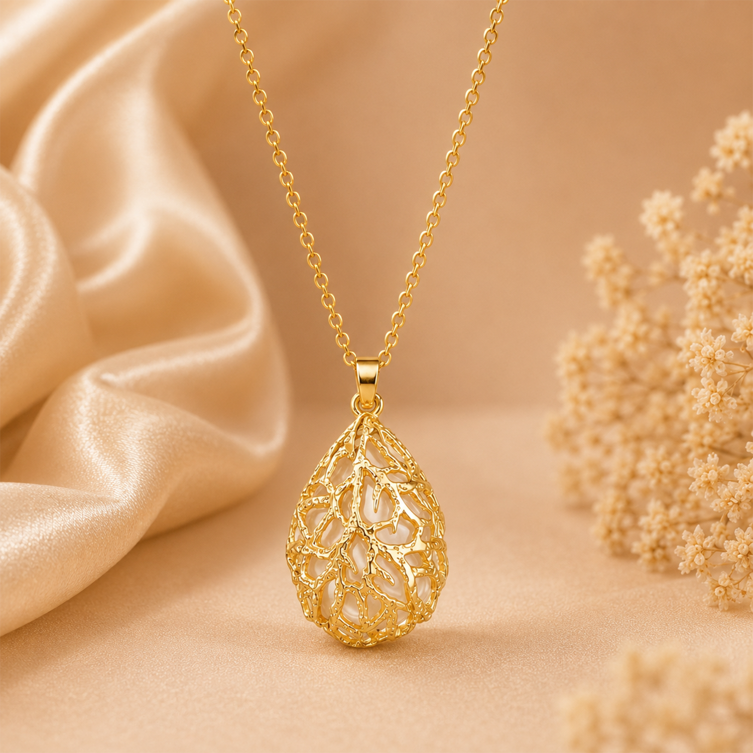 Filigree Teardrop Pendant for Girls & Women's