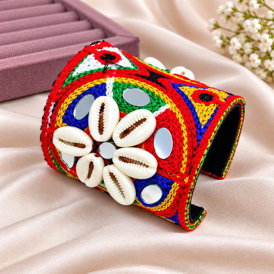 Handcrafted Fabric Cuff Ethnic Bracelet