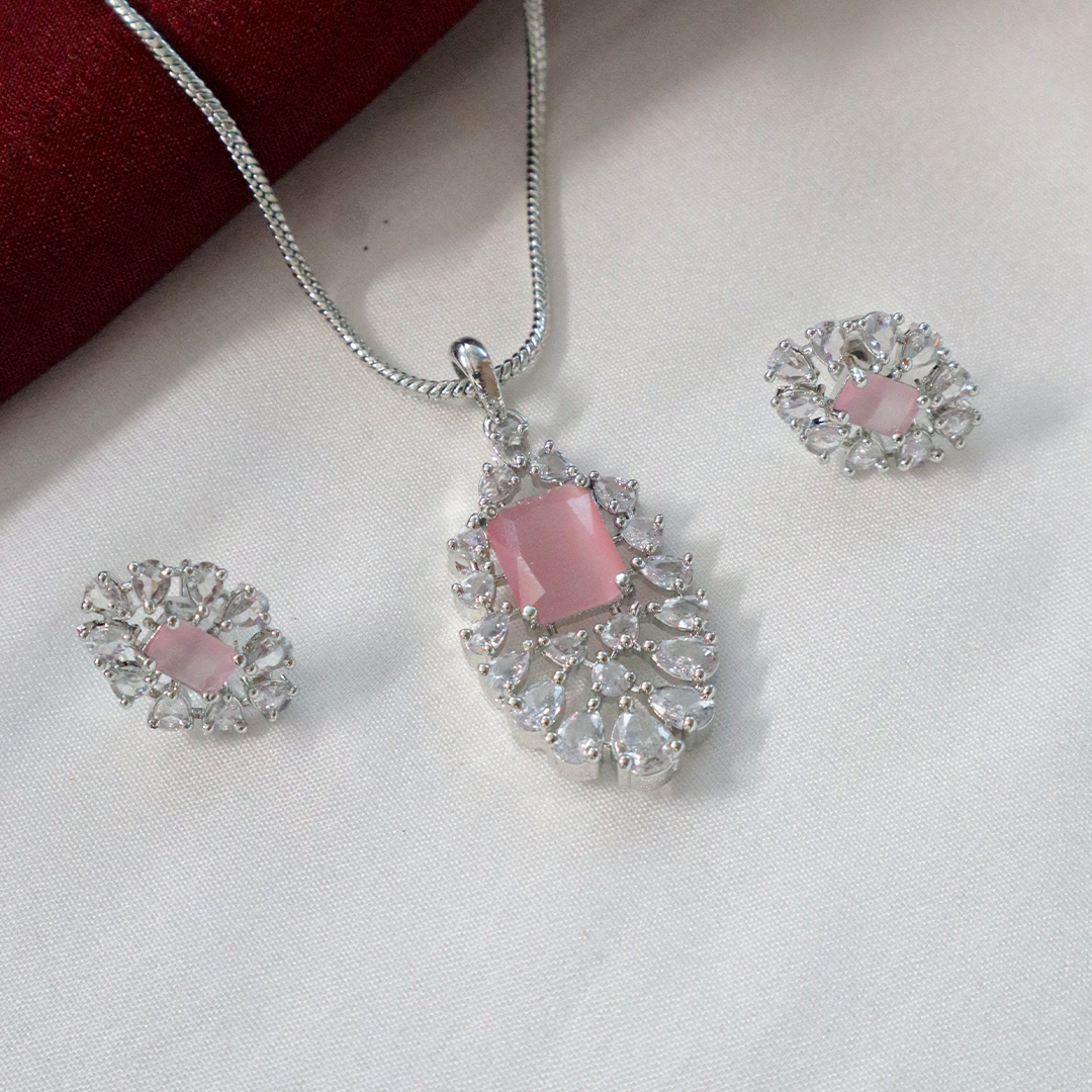 Pure Grace American Diamond Pendant Set