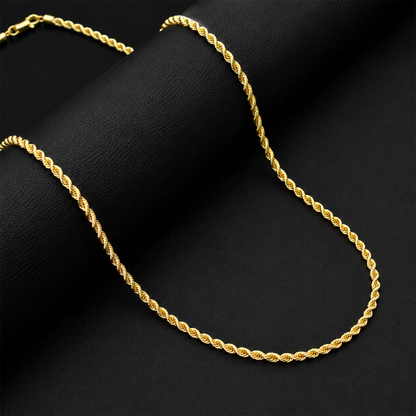 Stylish Twisted Rope InterLink Design Stainless Steel Chain For Men & Women