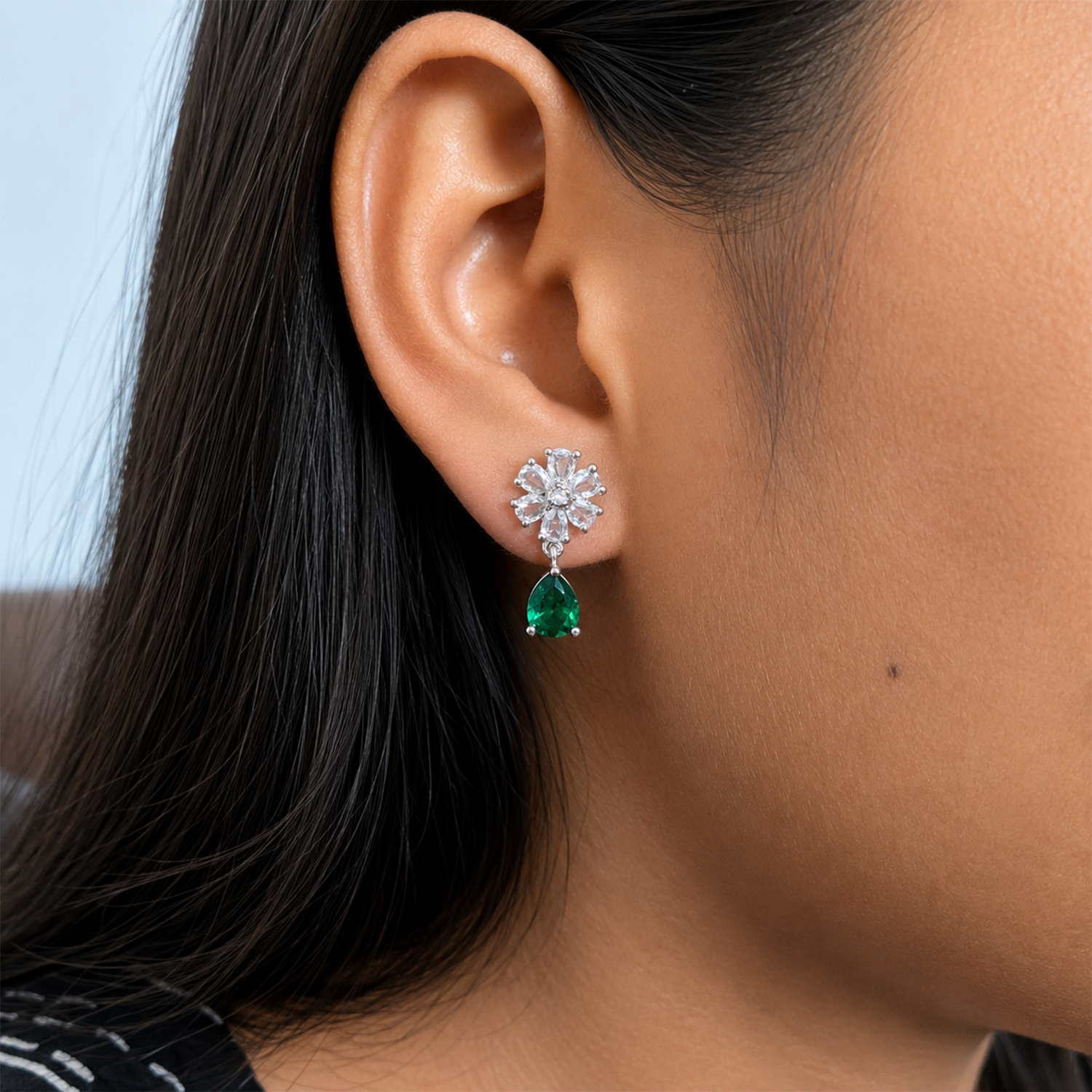 Trendy Elara Teardrop Floral Stud Earrings for Girls & Women's