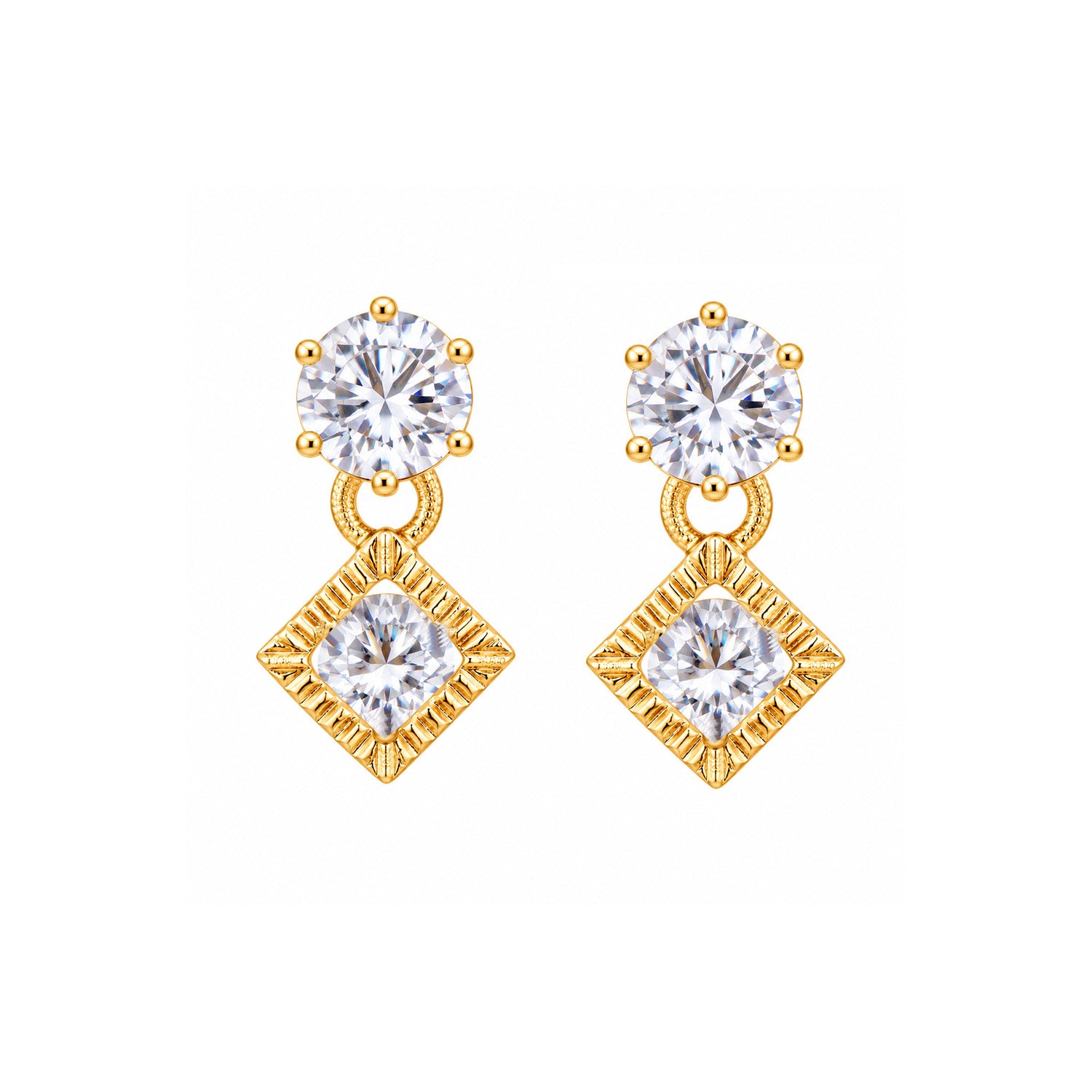 Sparkling Stone Square Lower Drop Earrings for Girls & Women's
