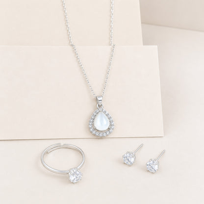 Teardrop Rhinestone Crystal Jewelry Set for Women