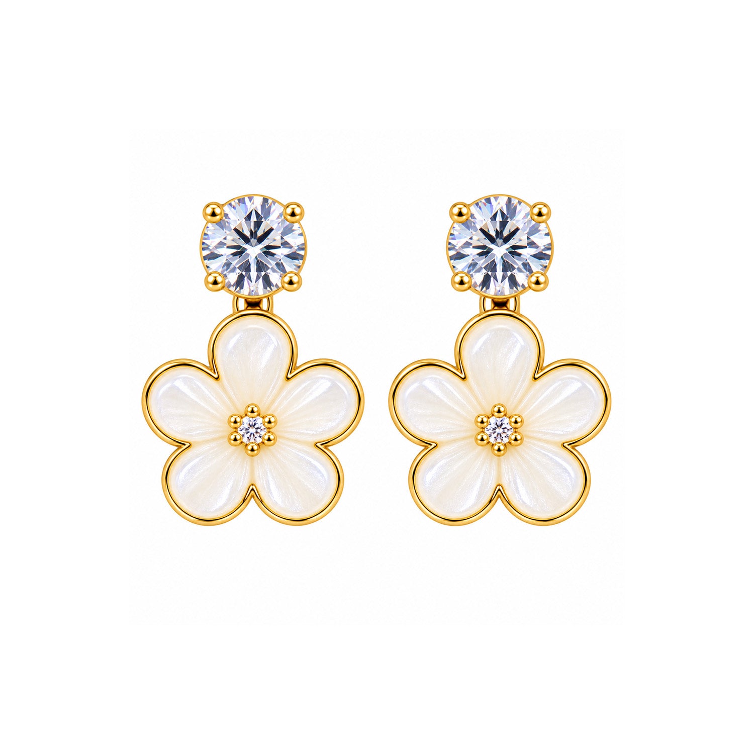 Elegant Crystal Floral Drop Earrings for Girls & Women's