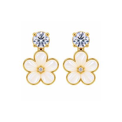 Elegant Crystal Floral Drop Earrings for Girls & Women's
