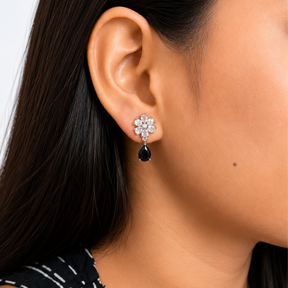 Trendy Elara Teardrop Floral Stud Earrings for Girls & Women's