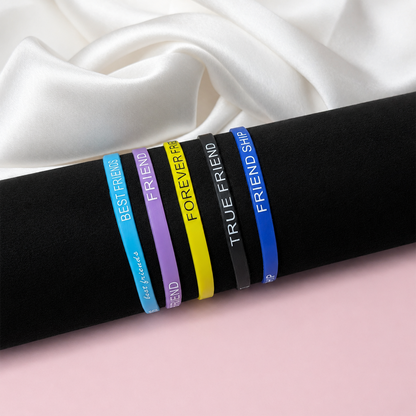Pack of 5 Multicolor Silicone Friendship Day Bands
