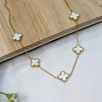 Gold Plated Floral Combo Set with Necklace, Earrings, Ring & Bracelet