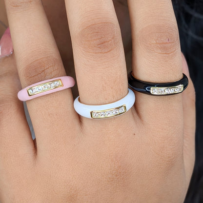 AD Stone Stainless Steel Ring Band for Men & Women