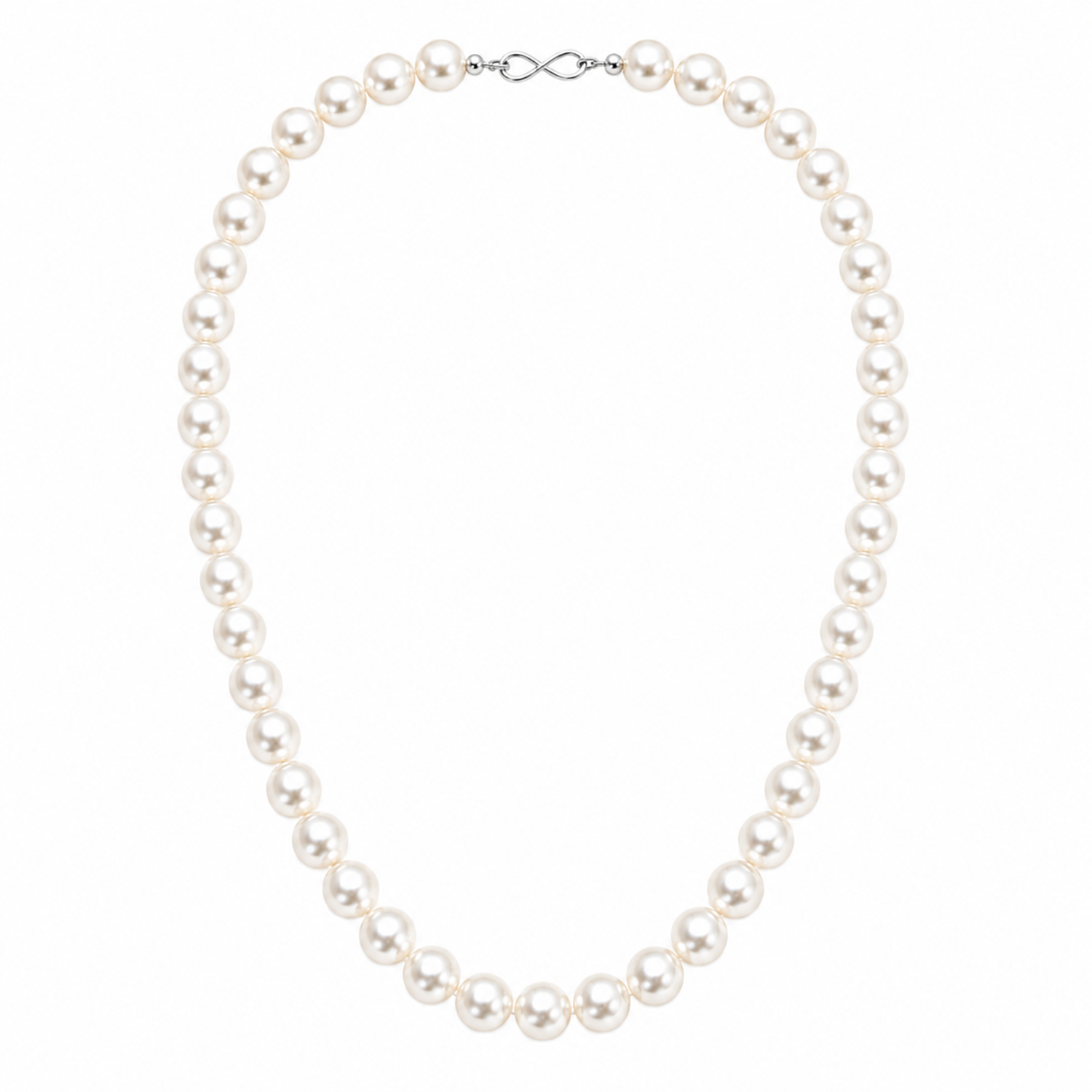 Radiant Round 8 mm Faux Pearls Beads Necklace Pendant for Girls & Women's