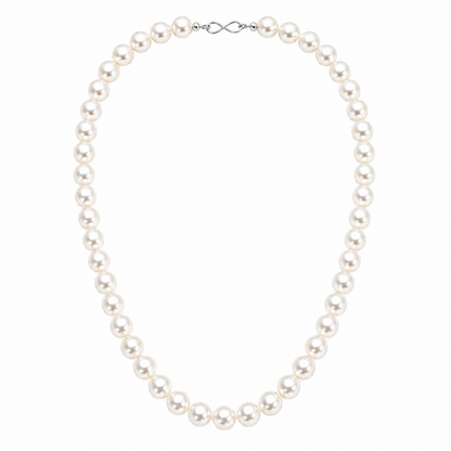 Radiant Round 8 mm Faux Pearls Beads Necklace Pendant for Girls & Women's