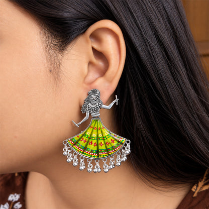 Oxidized Garba Dancer Drop Earrings for Girls & Women's