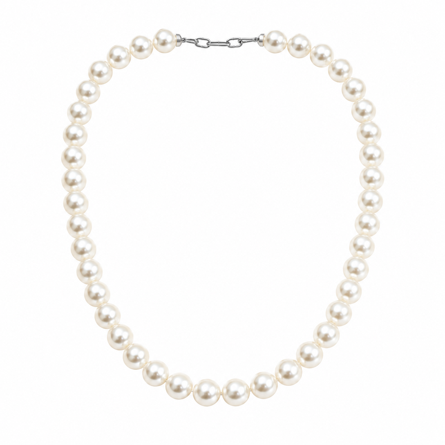 Radiant Round 8 mm Faux Pearls Beads Necklace Pendant for Girls & Women's