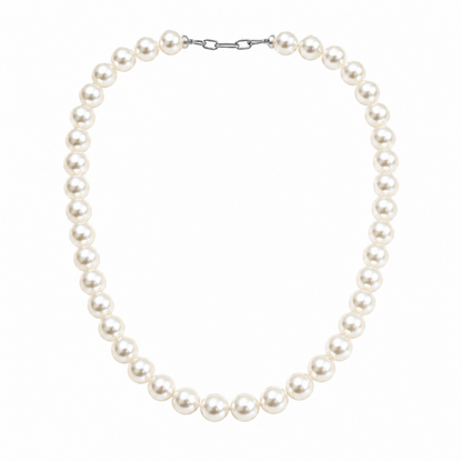 Radiant Round 8 mm Faux Pearls Beads Necklace Pendant for Girls & Women's