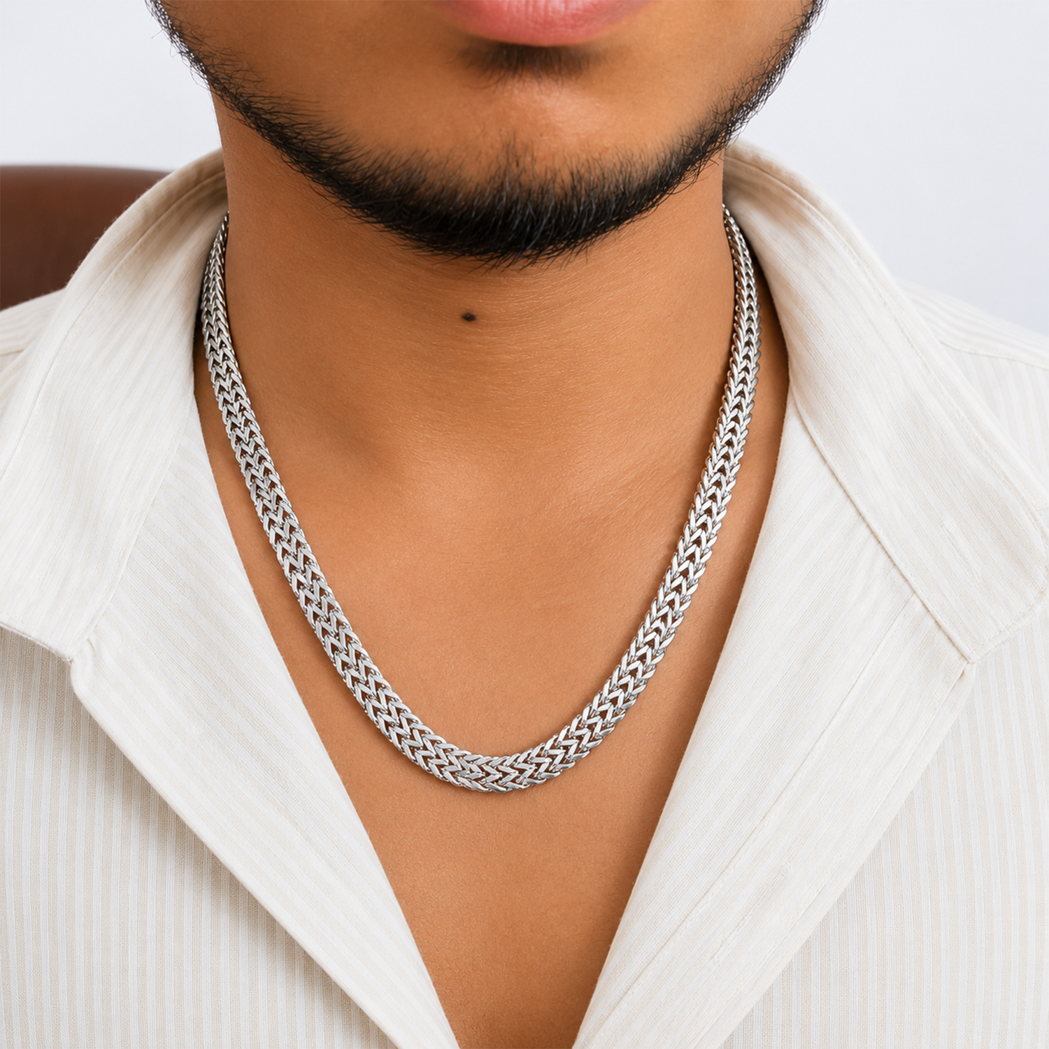 Square Box Interlink Stainless Steel Chain for Men & Women