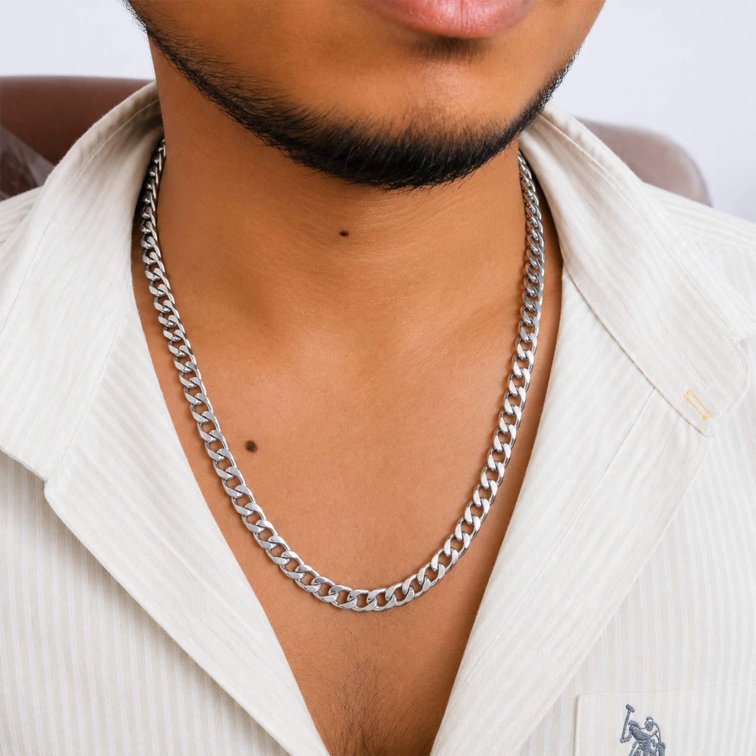 Curb Cuban Interlink Stainless Steel Chain for Men & Women