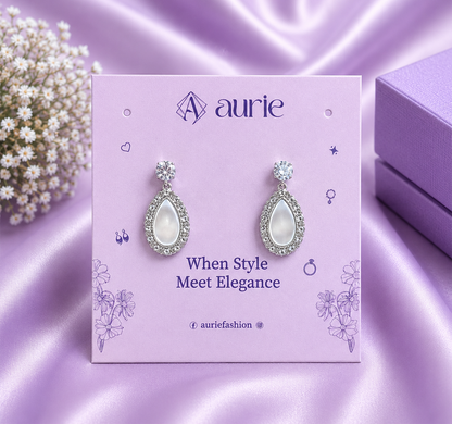 Elegant Pear-Shaped Crystal Drop Korean Earrings for Women