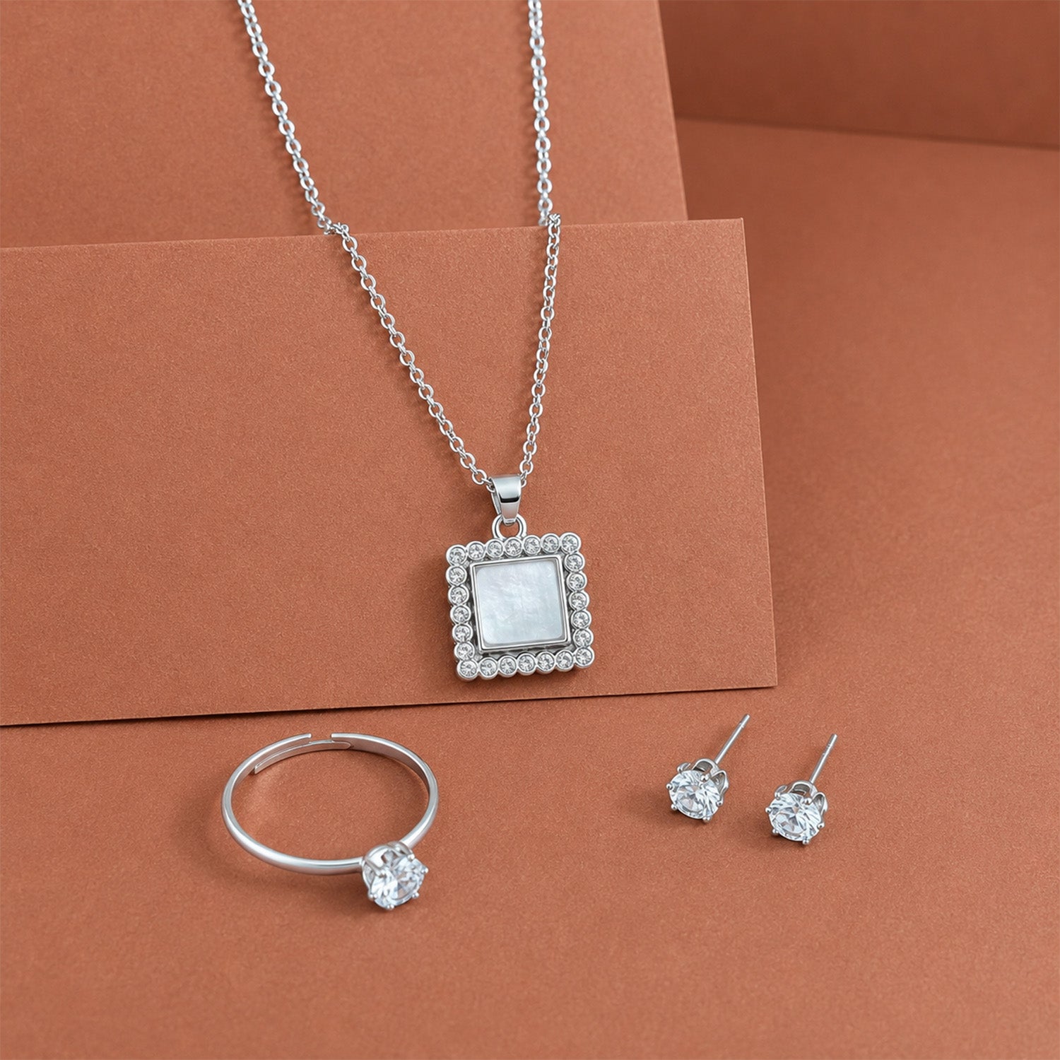 3-Piece Cubic Zirconia Jewelry Set for Women & Girls