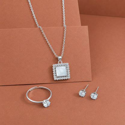 3-Piece Cubic Zirconia Jewelry Set for Women & Girls
