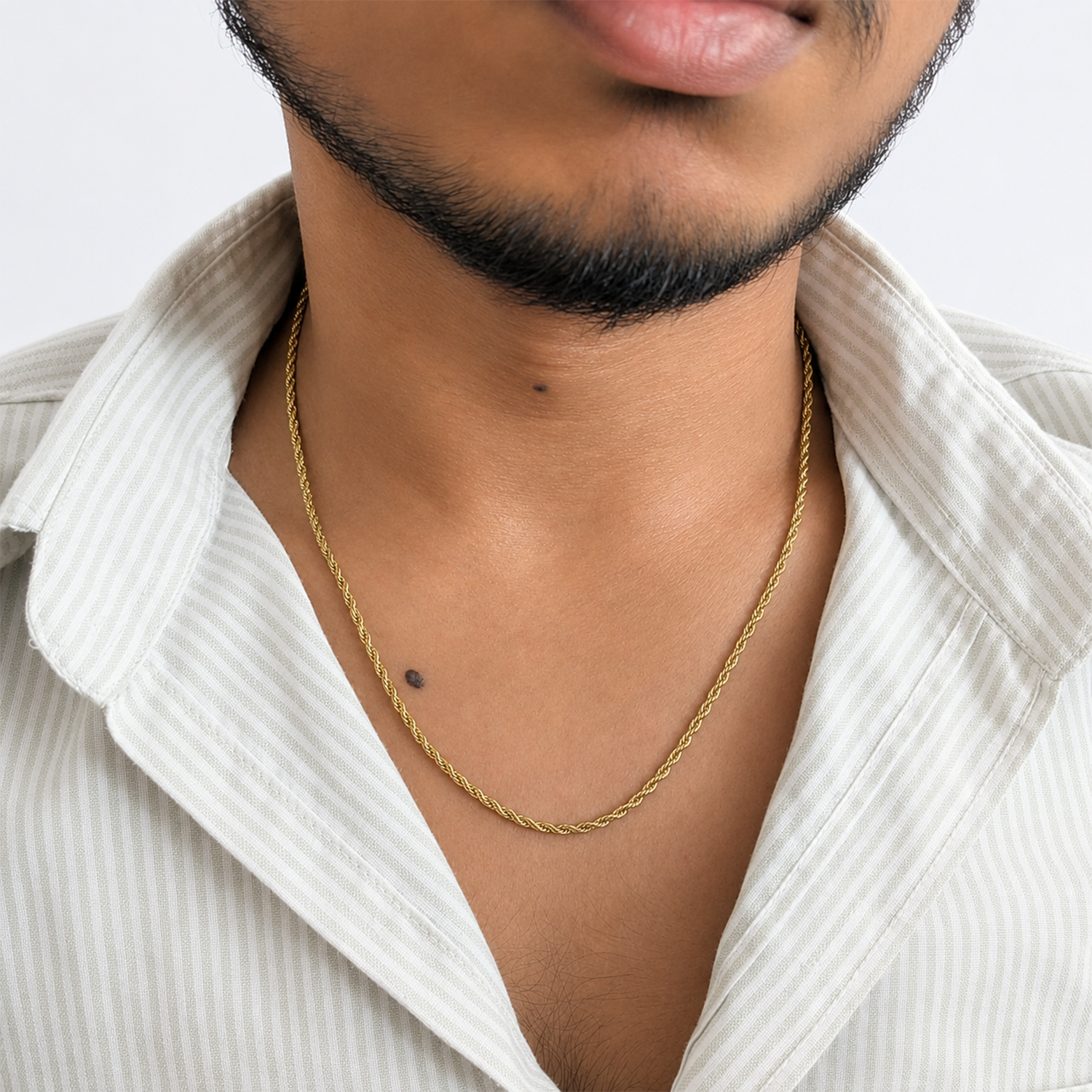 Stylish Twisted Rope InterLink Design Stainless Steel Chain For Men & Women