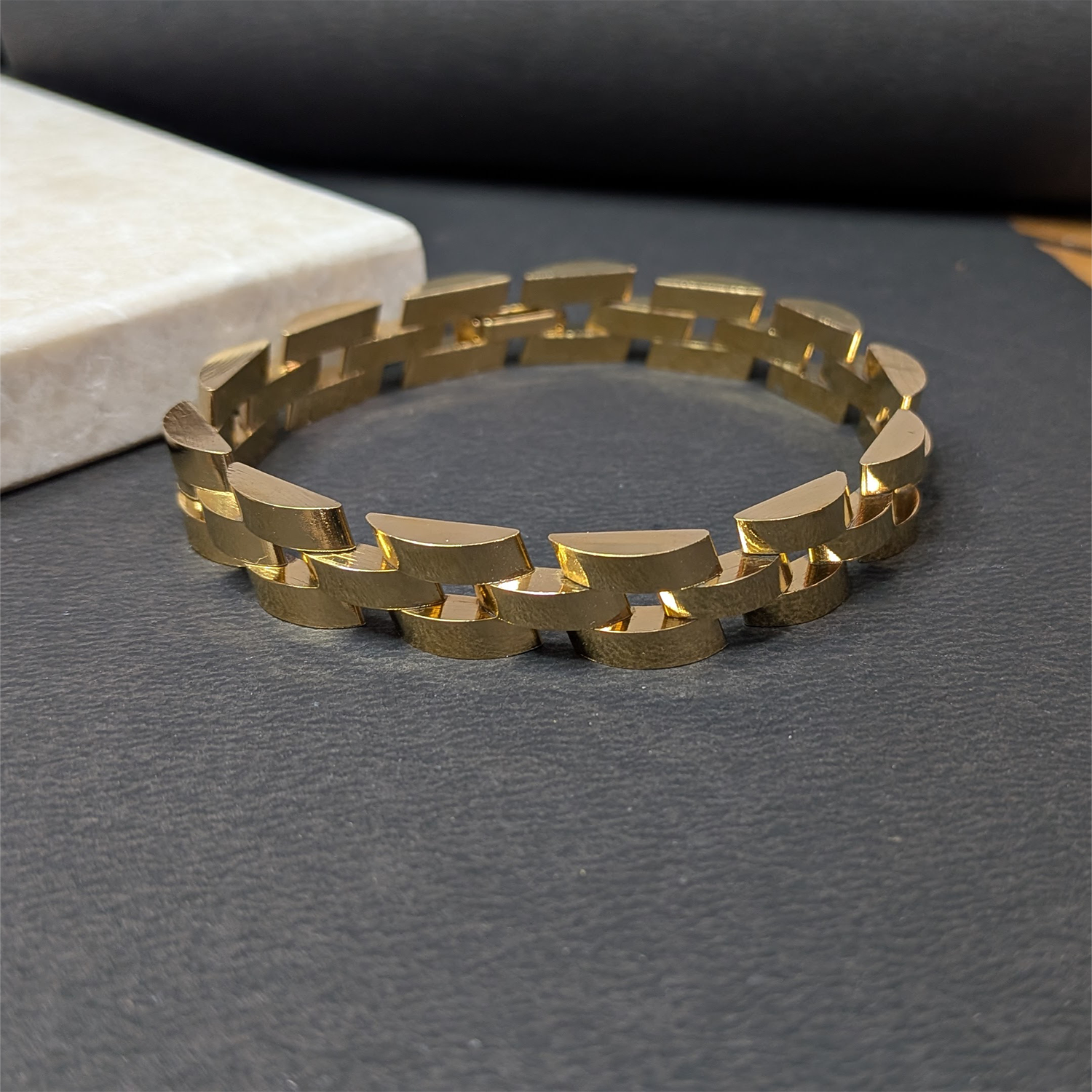 Vintage Silver Stainless Steel Chain Bracelet With Clasp For Men