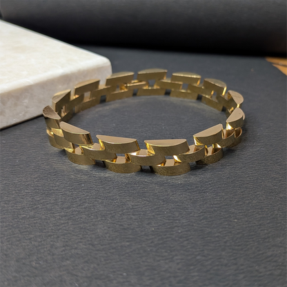 Vintage Silver Stainless Steel Chain Bracelet With Clasp For Men