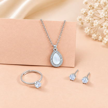 Teardrop Pendant Jewelry Gift Set for Women & Girls